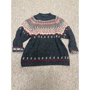 Vtg Structure Heavy Knit Wool Silk Blend Sweater Women XL